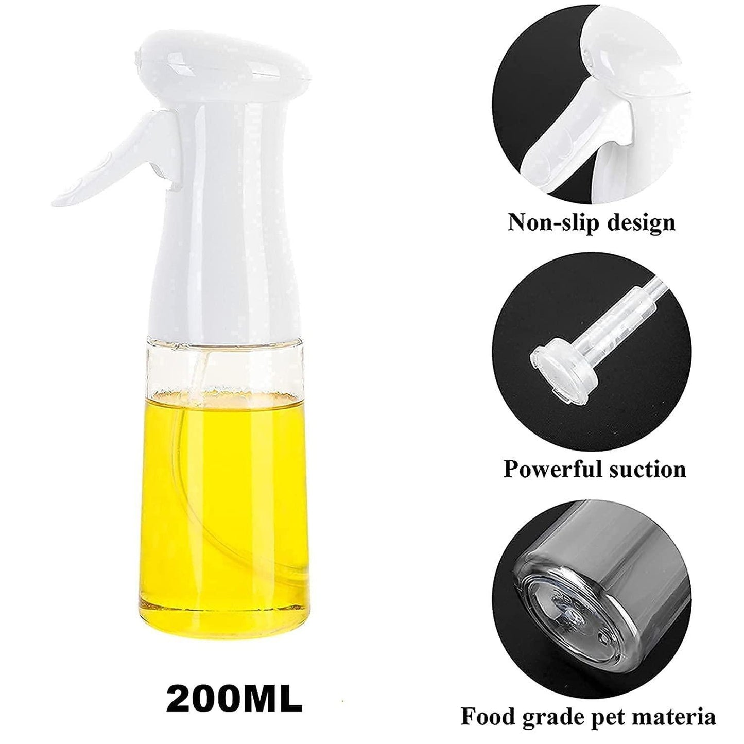Spray Bottle-Food Grade Stainless Steel Glass Oil Spray Bottle Vinegar Bottle Oil Dispenser for Cooking, Salad, Kitchen