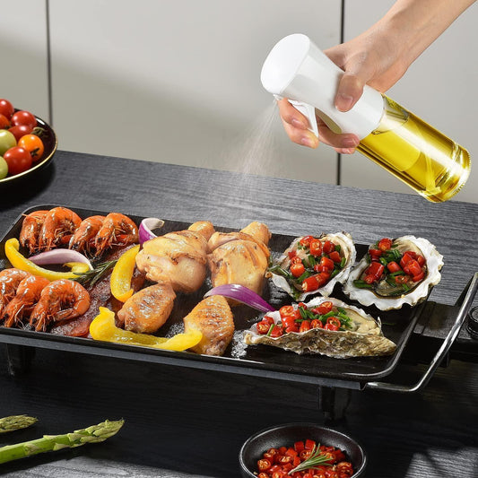 Spray Bottle-Food Grade Stainless Steel Glass Oil Spray Bottle Vinegar Bottle Oil Dispenser for Cooking, Salad, Kitchen